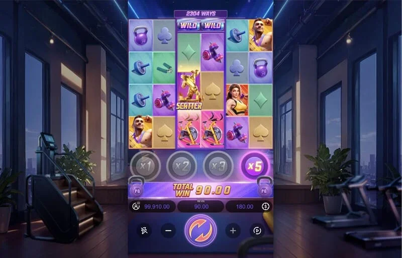 Mighty Mania - pantalla de juego principal con cuadrícula de 6x4